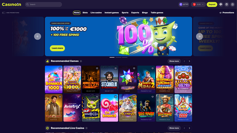 Casinoin — Homepage