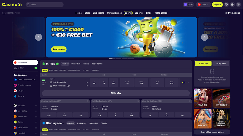 Casinoin — Sportsbook