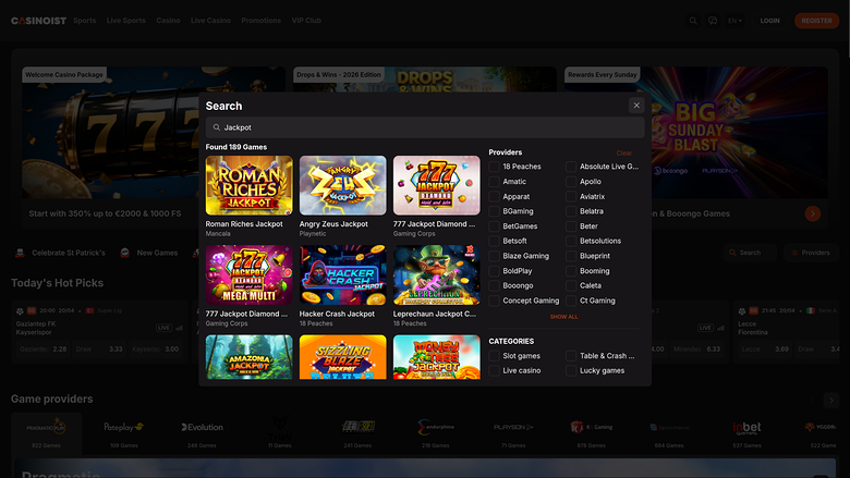 Casinoist Casino — Jackpot games