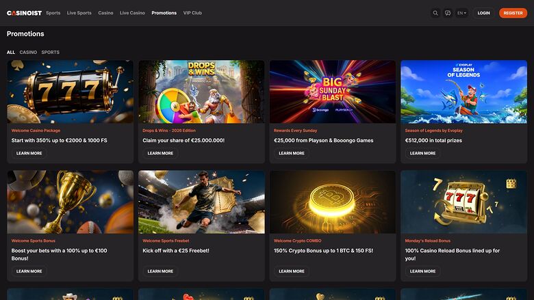 Casinoist Casino — Promotions page