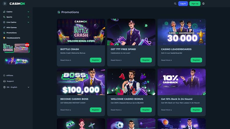 CasinOK — Promotions page