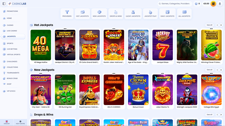 CasinoLab — Jackpot games