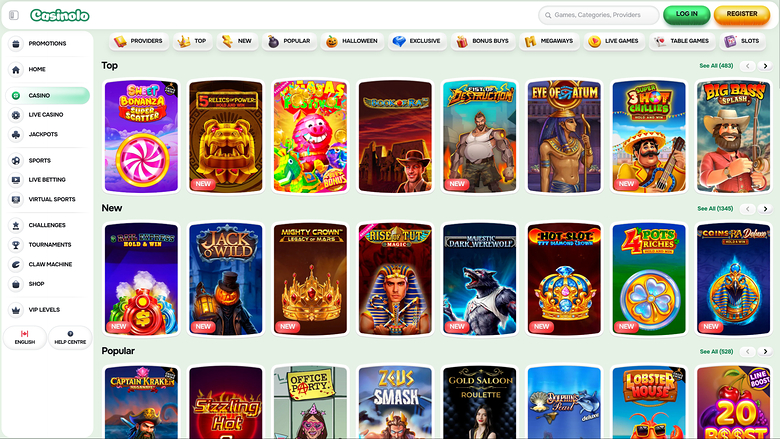 Casinolo Casino — Games lobby