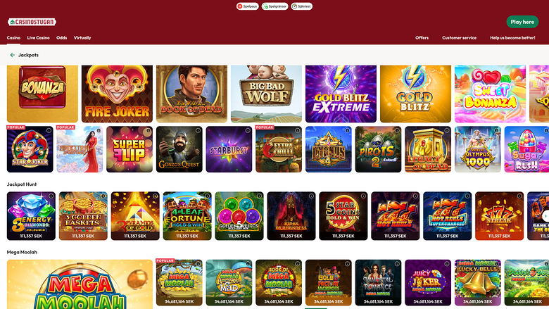 CasinoStugan — Jackpot games