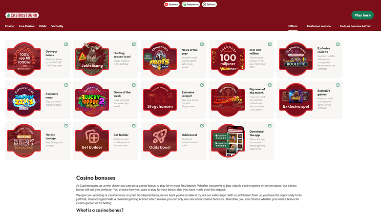 CasinoStugan — Promotions page