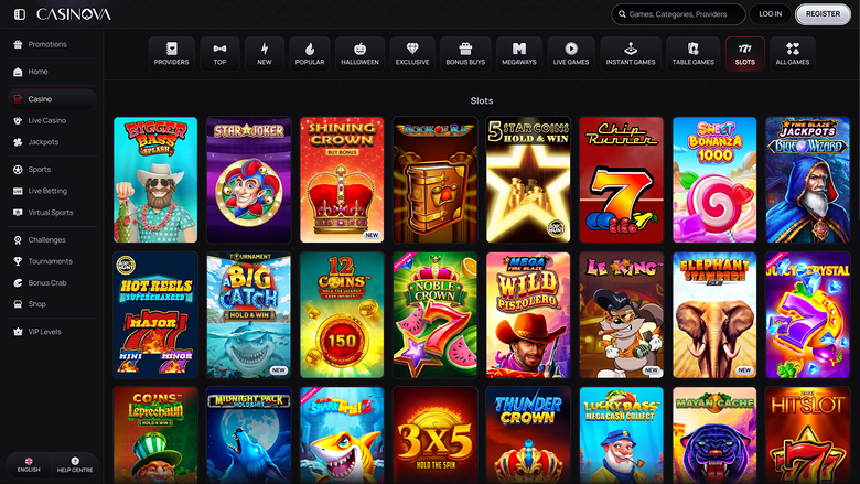 Casinova Casino — Games lobby