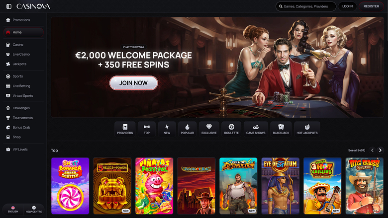 Casinova Casino — Homepage