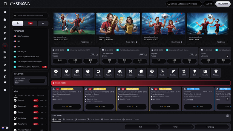 Casinova Casino — Sportsbook