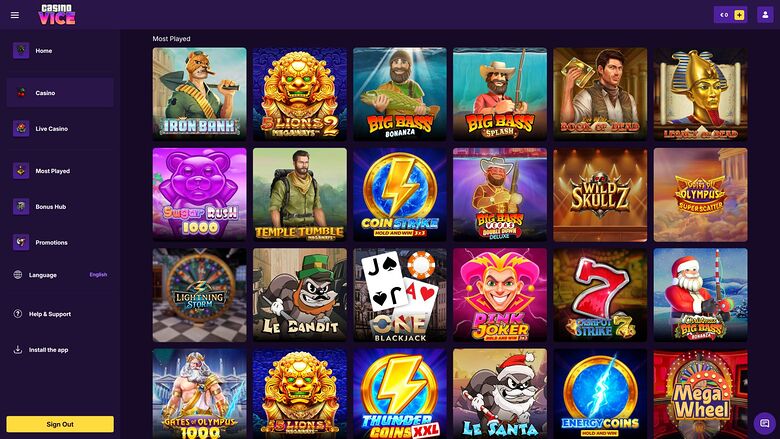 CasinoVice — Games lobby
