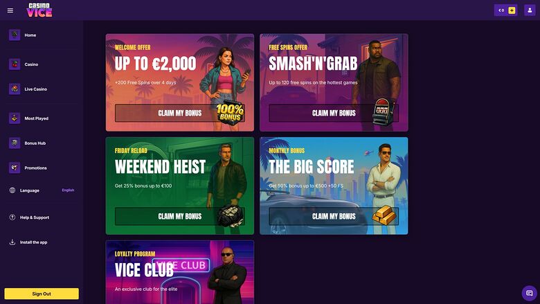 CasinoVice — Promotions page