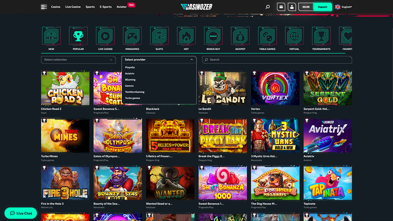 Casinozer — Games by studio