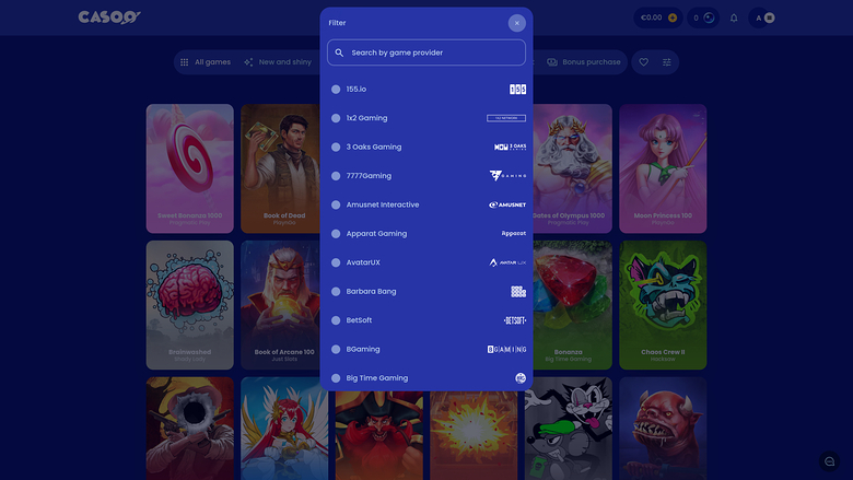 Casoo Casino — Games by studio