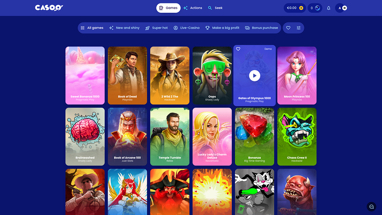 Casoo Casino — Games lobby