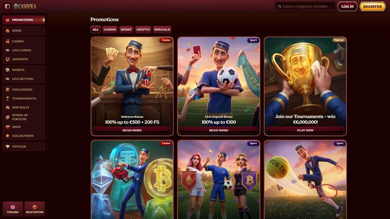 CasoolaCasino — Promotions page