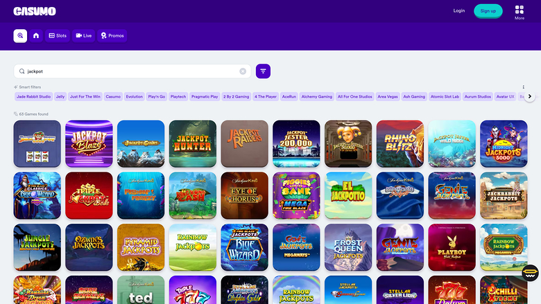 Casumo Casino — Jackpot games