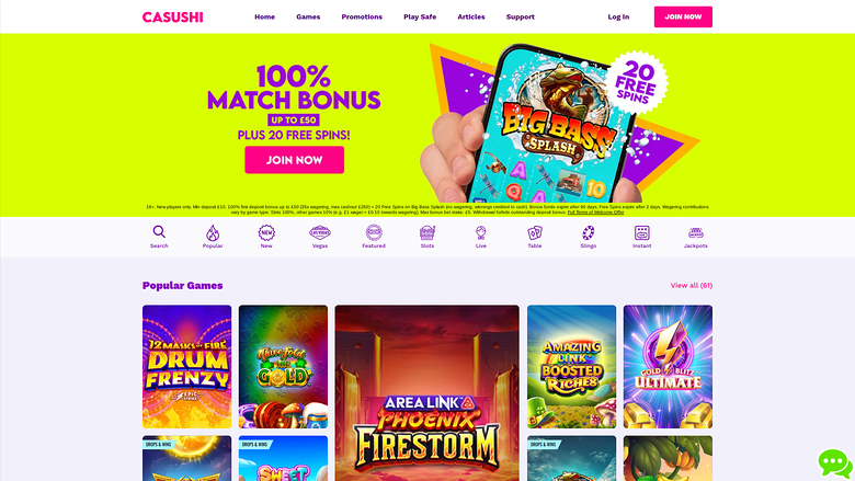 Casushi Casino — Homepage