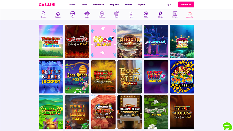 Casushi Casino — Jackpot games