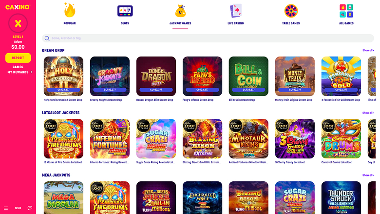 Caxino Casino — Jackpot games