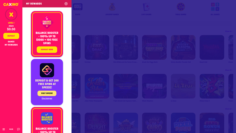 Caxino Casino — Promotions page