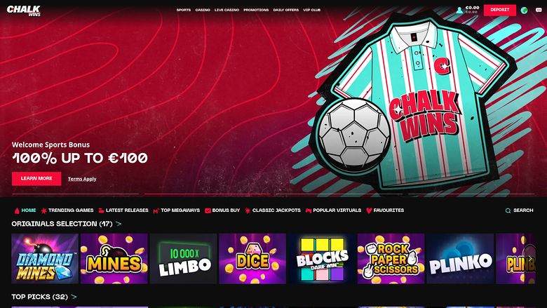 ChalkWins Casino — Homepage