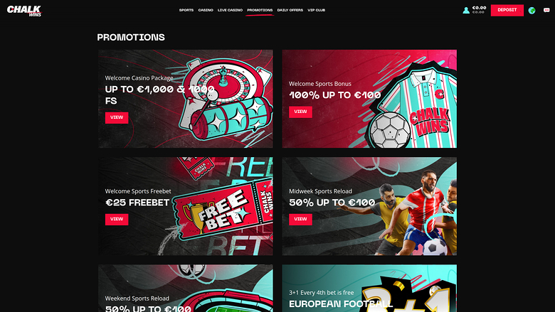 ChalkWins Casino — Promotions page