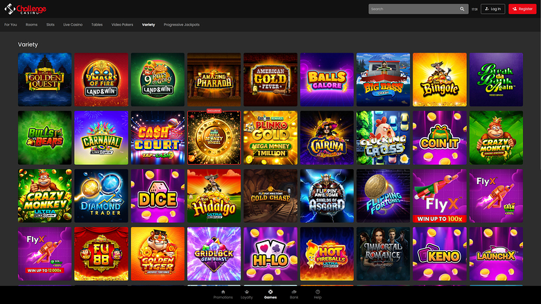 Challenge Casino — Games lobby