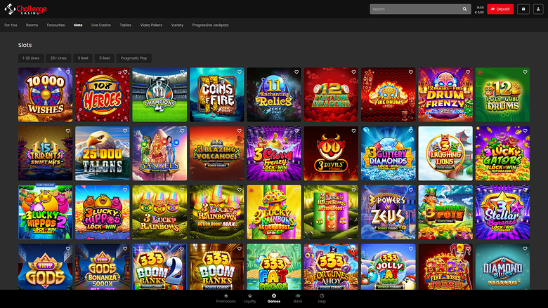 Challenge Casino — Games lobby