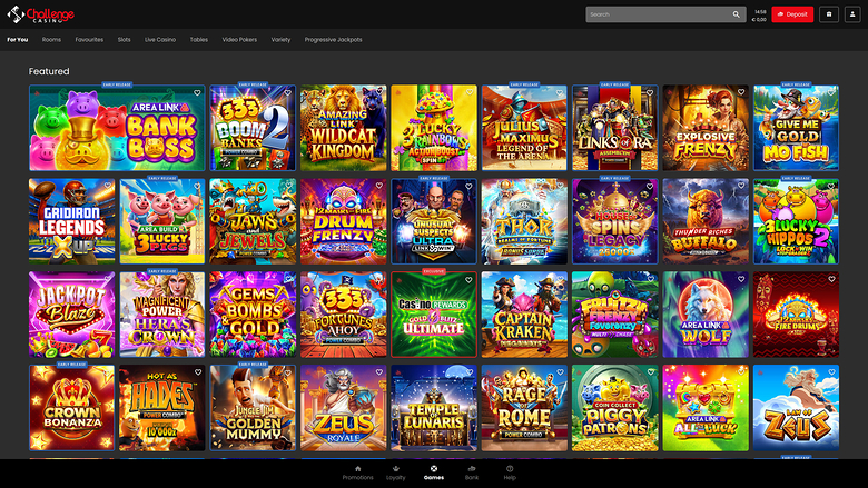 Challenge Casino — Homepage