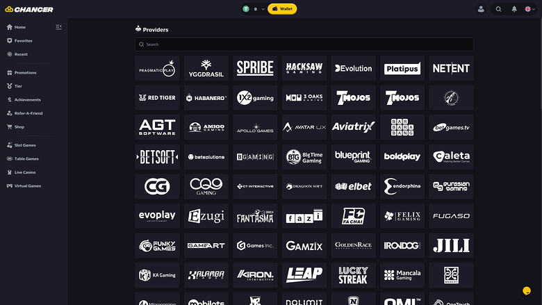 Chancer Casino — Games by studio