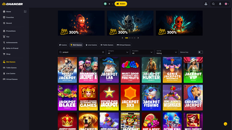 Chancer Casino — Jackpot games