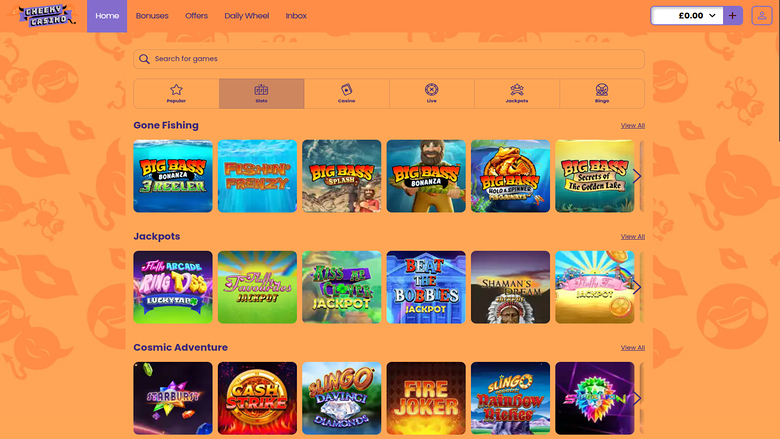 Cheeky Casino — Games lobby