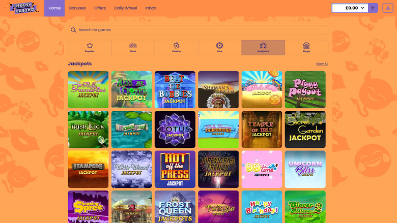 Cheeky Casino — Jackpot games