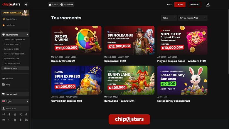 Chipstars.bet — Tournaments
