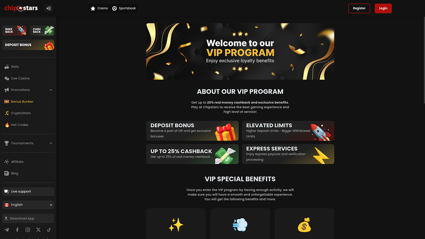 Chipstars.bet — VIP section