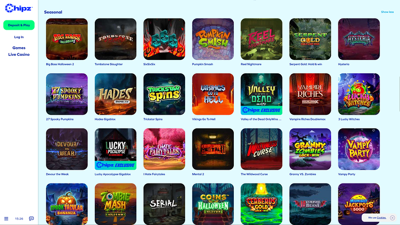 Chipz — Games lobby
