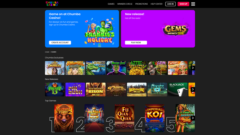 Chumba Casino — Games lobby