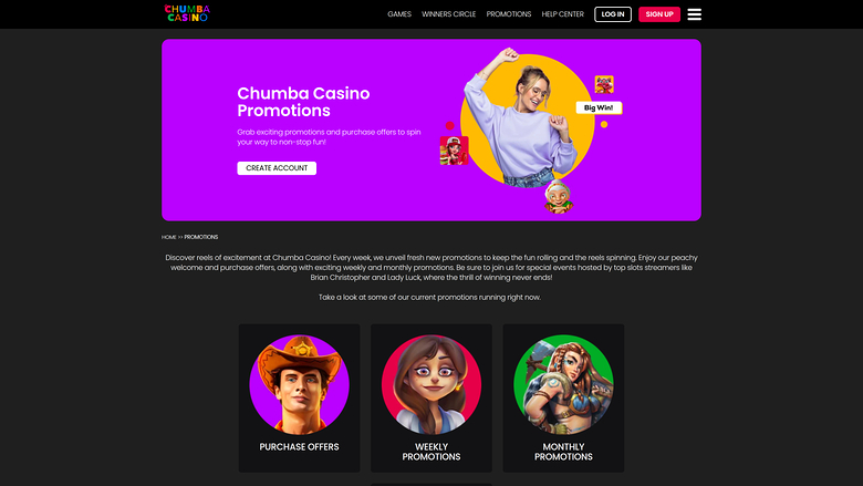 Chumba Casino — Promotions page