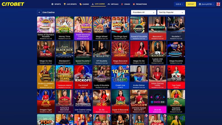 CitoBet — Live dealer lobby
