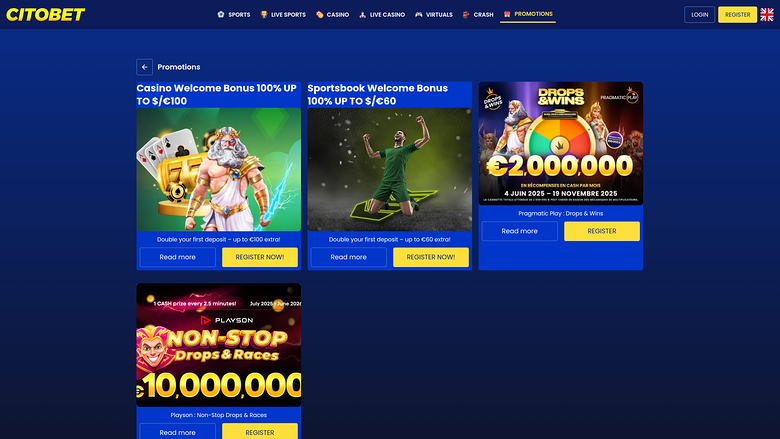 CitoBet — Promotions page
