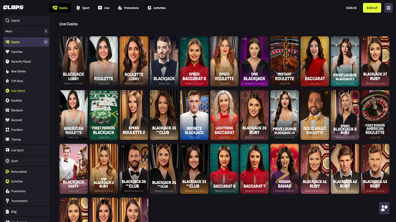 Claps Casino — Livedealer