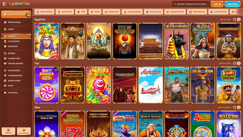 Cleobetra Casino — Games lobby