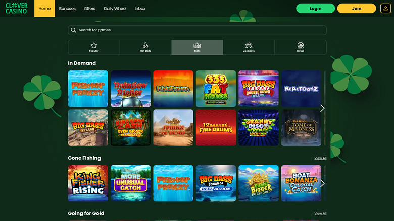 Clover Casino — Games lobby