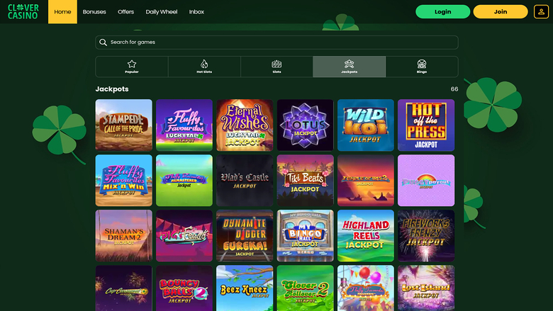 Clover Casino — Jackpot games