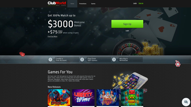 Club World Casino — Homepage