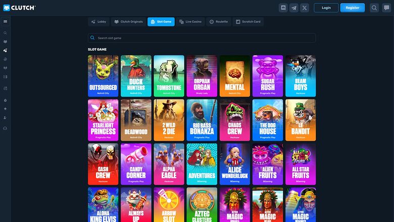 Clutch Casino — Games lobby