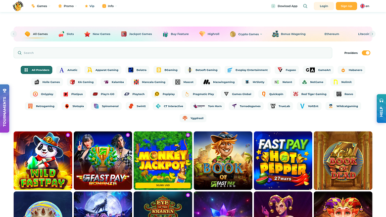Cobber Casino — Games by studio