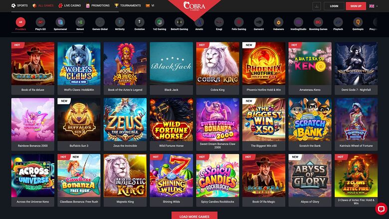 Cobra Casino — Games lobby