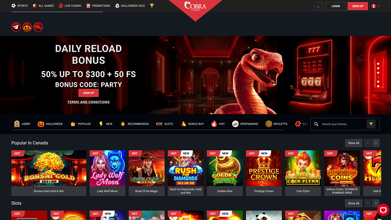 Cobra Casino — Homepage