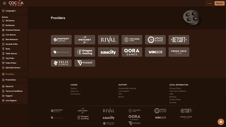 Cocoa Casino — Games by studio