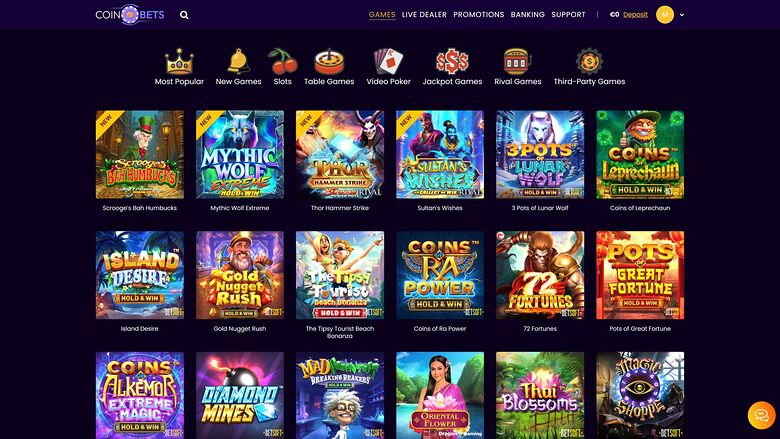 Coinbets777 Casino — Games lobby